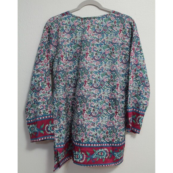 Sahiba Women's Tunic/Top/Blouse Long Sleeve Round Neck Flowy Size Med/Large - Picture 3 of 9